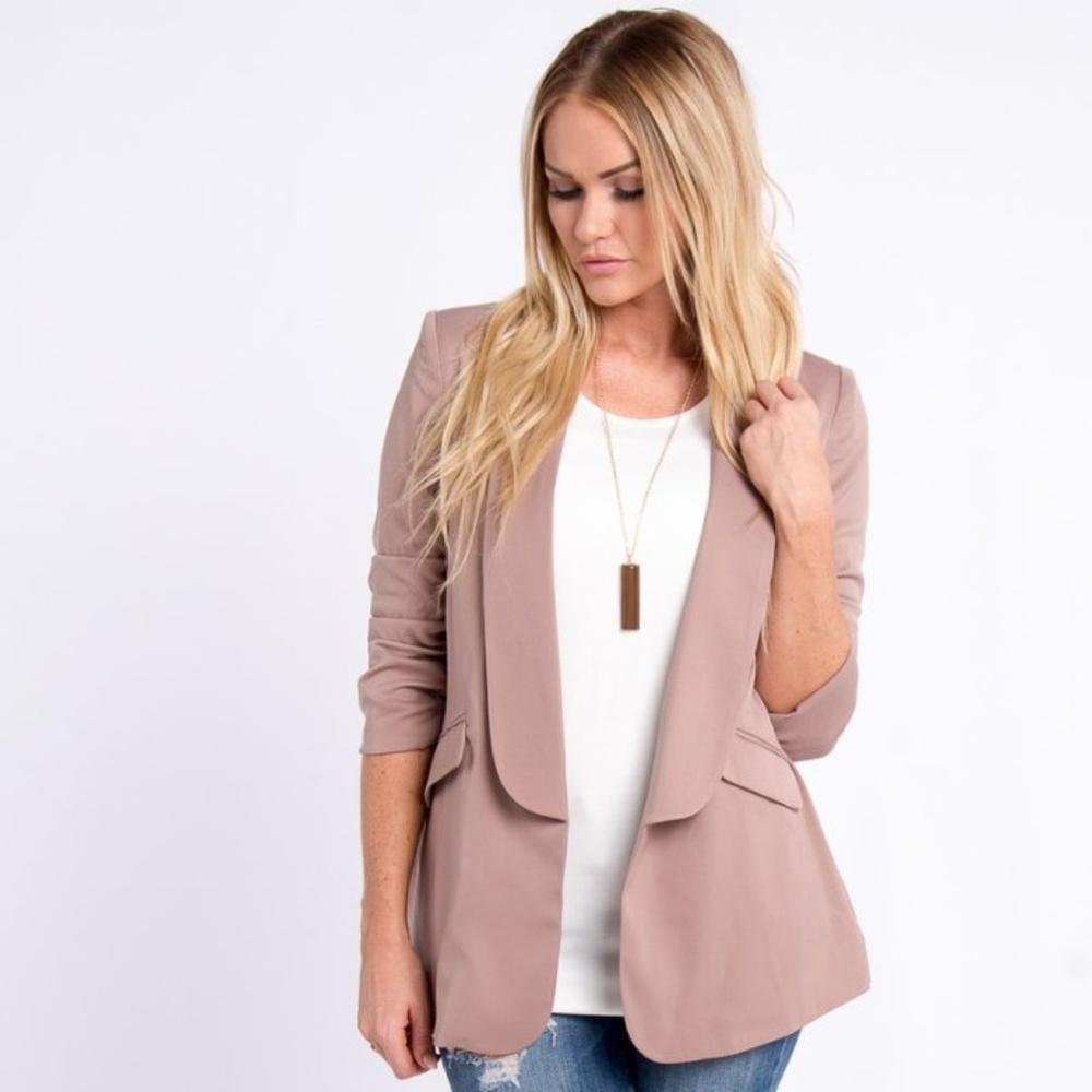 Blazer with Cinched Sleeve